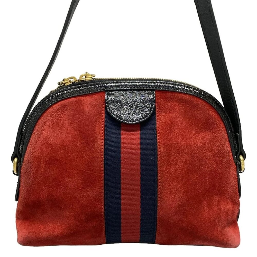 Authentic GUCCI Ophidia Suede Patent Leather Canvas Shoulder Bag br484-120725 - Picture 2 of 16